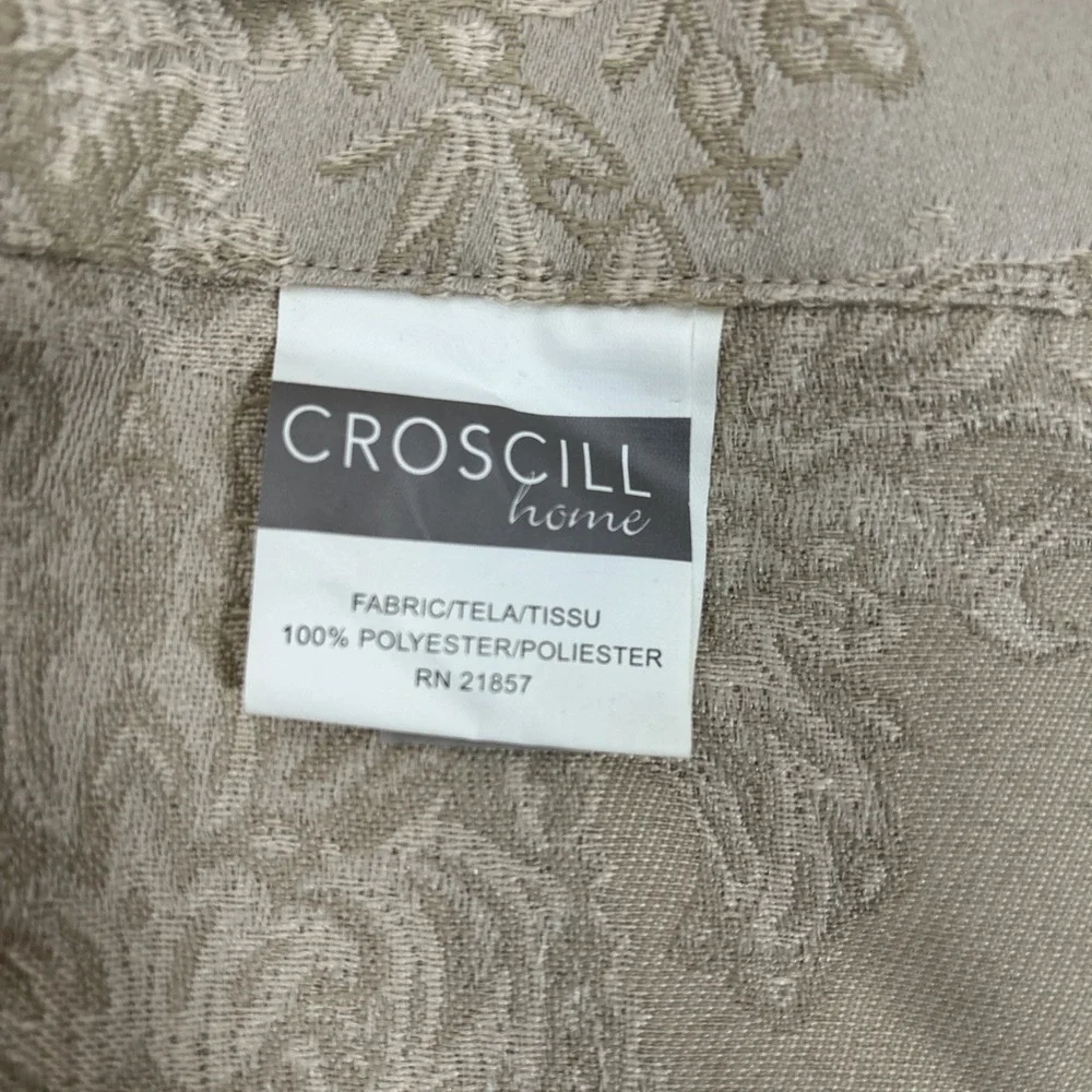 CROSCILL CARLISLE GOLD FABRIC SHOWER CURTAIN 70 X 73‎ VALANCE FRINGES 1414